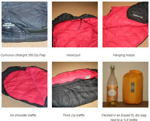Cumulus Ultralight 350 image gallery (now rebranded Criterion) from Adventures in a Strange World blog post