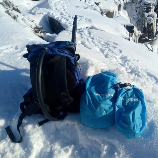 Criterion Dry Bags in the snow